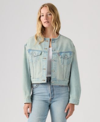 Women's 90's Collarless Shrunken Trucker Jacket