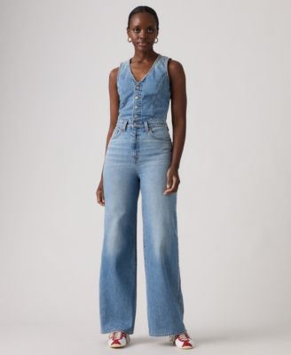 Women's Wide-Leg Denim Jumpsuit