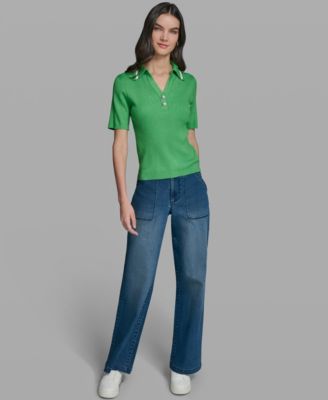 Petite Collared Polo T-Shirt