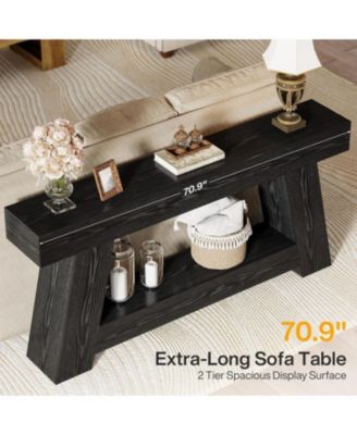 70.9 Inch Long Console Tables, Farmhouse Entryway Table with Storage