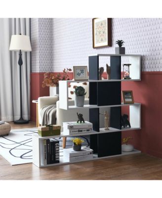5-Tier Bookshelf Corner Ladder Bookcase Display Storage Rack
