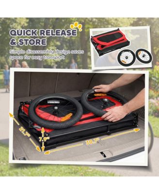 Dog Bike Trailer, Dog Trailer w/ Flip-Down Ramp Tailgate