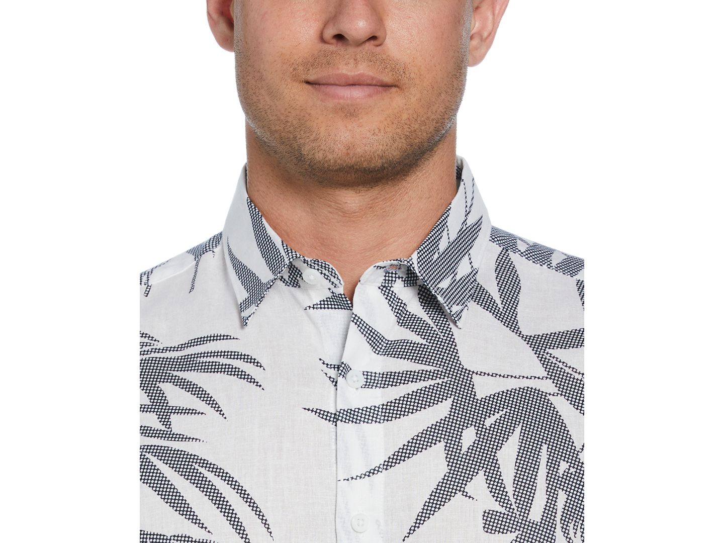 Мужская рубашка Cubavera Textured Fern Print, цвет: Яркий белый — фото 2