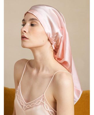 Silksilky Pure Silk Elegant Long Bonnet - Light/Pastel Pink