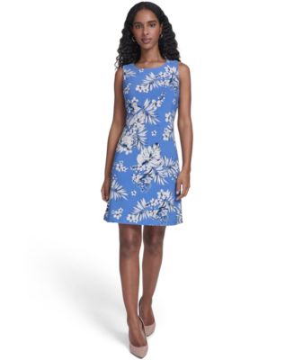 tommy hilfiger women dress Women's Short Sleeve Ruched Waist Denim Tiered Midi Dress, Dark Benson, 2 at Amazon Women's Clothing store Made from high Denim Dress | Tommy Hilfiger
