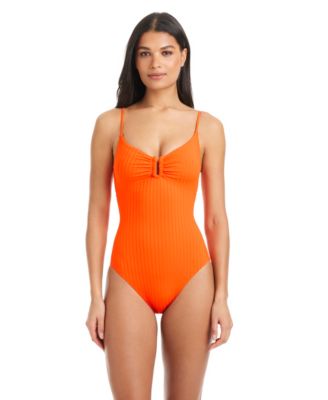 Women's Refresh Ribbed V-Neck One-Piece Swimsuit