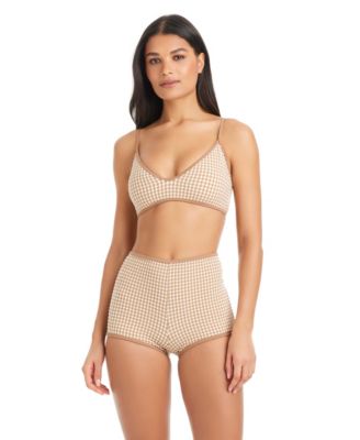 Women's Check Me Out Moderate-Coverage Swim Boy Shorts