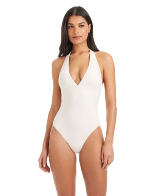 Women's Refresh Ribbed V-Neck One-Piece Swimsuit