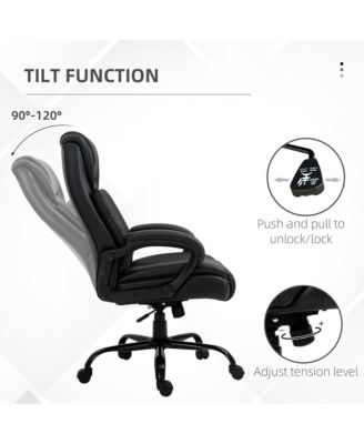 Big and Tall Executive Office Chair w/ PU Leather Fabric, Wheel