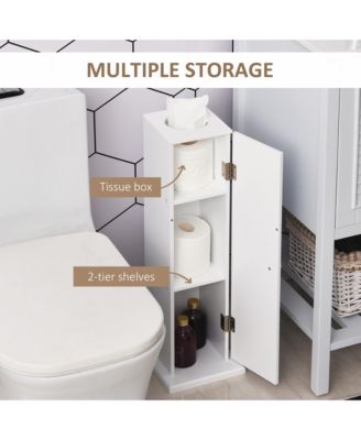 Bathroom Toilet Paper Cabinet with Doors and Shelves