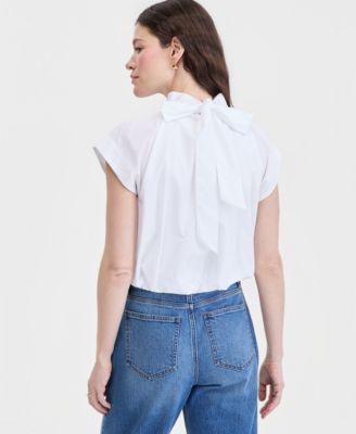 Women's Cotton High-Neck Bubble Top