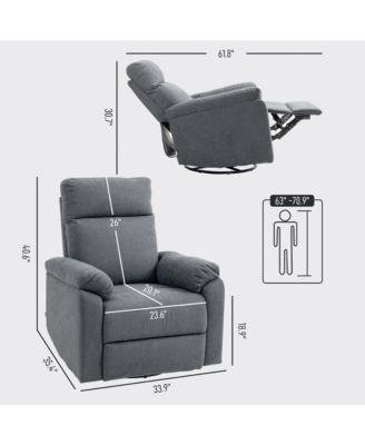Wide Swivel Rocker Recliner, Overstuffed Reclining Sofa