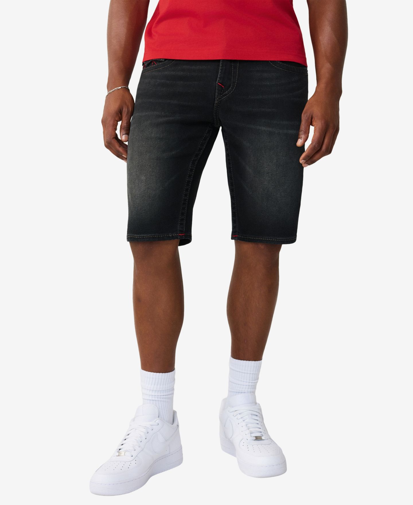 Мужские шорты True Religion Ricky Big T-Flap, цвет: Чёрный варёный — фото 1