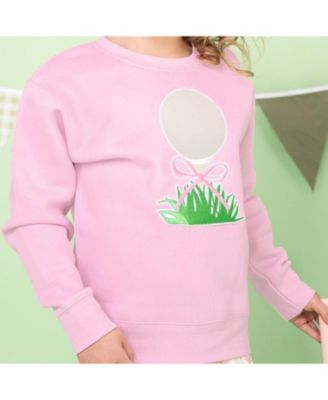 Big Girls Golf Tee Bow Patch Sweatshirt