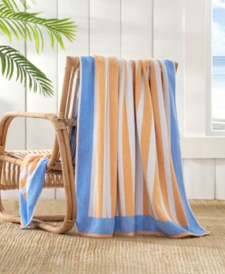 Frame Stripe Cotton Beach Towel, 40" x 70"