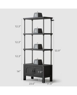 54-Inch Tall Bookshelf Bookcase Shelving Unit with Storage Cabinet Heavy for Living Room/Office