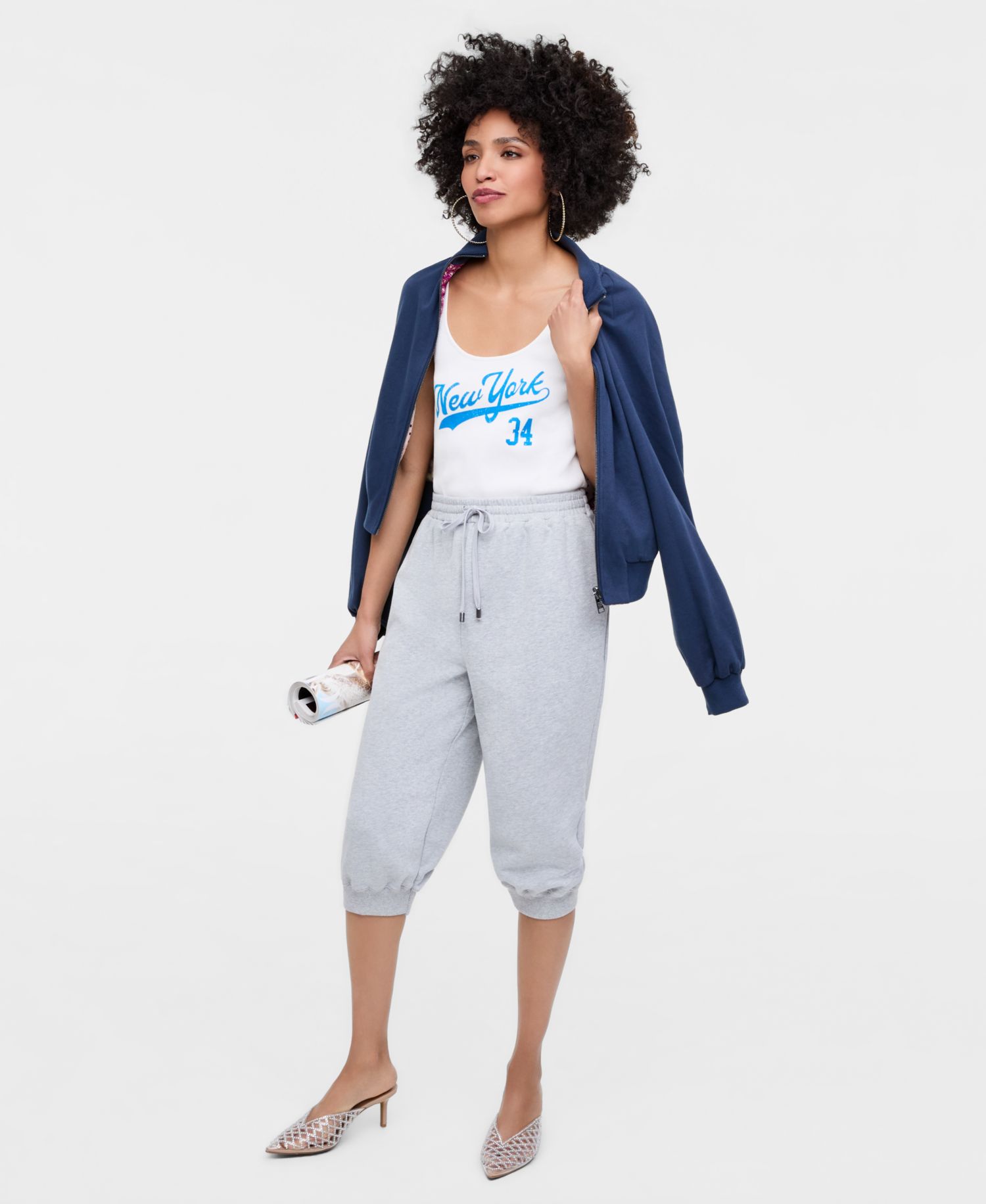 Women's Mixed Media Cropped Jumpsuit, Macy's Exclusive- Molly Rogers Capsule Collection