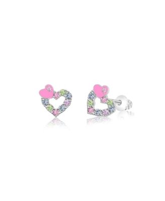Girls Heart Hypoallergenic Earrings with Surgical Titanium Screwbacks