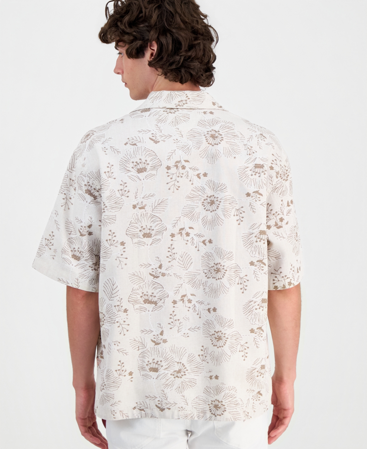 Guess Men's Allover Embroidery Button-Up Shirt