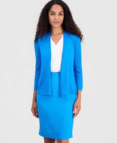 Женские кардиганы Kasper Women's Open-Front 3/4-Sleeve Cardigan, Regular & Petite