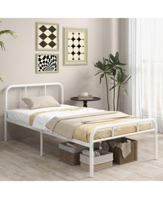 12-Inch Twin Bed Frame Modern Metal Platform Bed w/ Headboard & Footboard