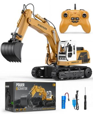 1:16 Kids' Play RC Excavators Vehicles Toys with Alloy Bucket/Lights/Sounds