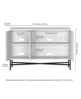 Brighton 48" Wide Rectangular Fluted Buffet Table