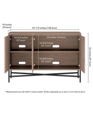 Brighton 48" Wide Rectangular Fluted Buffet Table