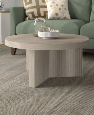 Holm 32" Wide Round Fluted Coffee Table