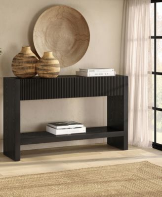 Manzanita 48" Solid Wood Wide Rectangular Fluted Console Table