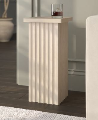 Bourne 10.75" Wide Square Fluted Side Table