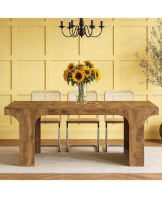 Large Dining Table for 6-8 People, 70.9" Long Wooden Kitchen Dinner Table