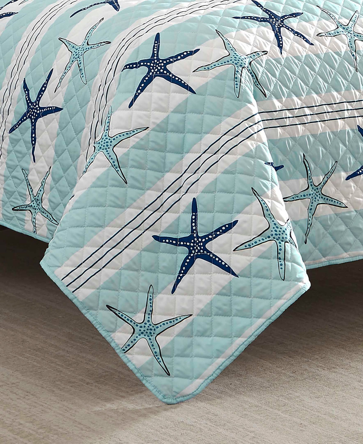 Avanti Starfish Stripe Reversible 3-Pc. Quilt Set