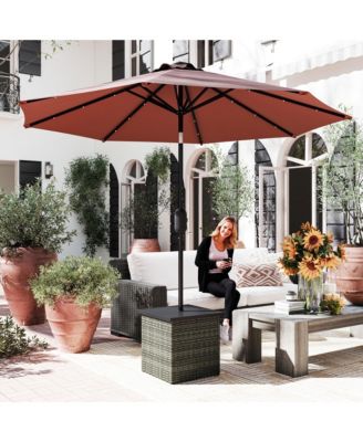 Wicker Side Table, Square PE Rat Outdoor End Table