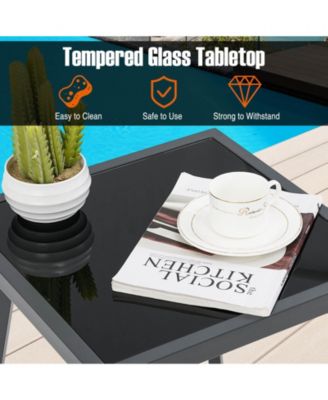 3 PCS Patio Wicker Chair Set, Rattan Furniture Set with Quick Dry Foam Padding