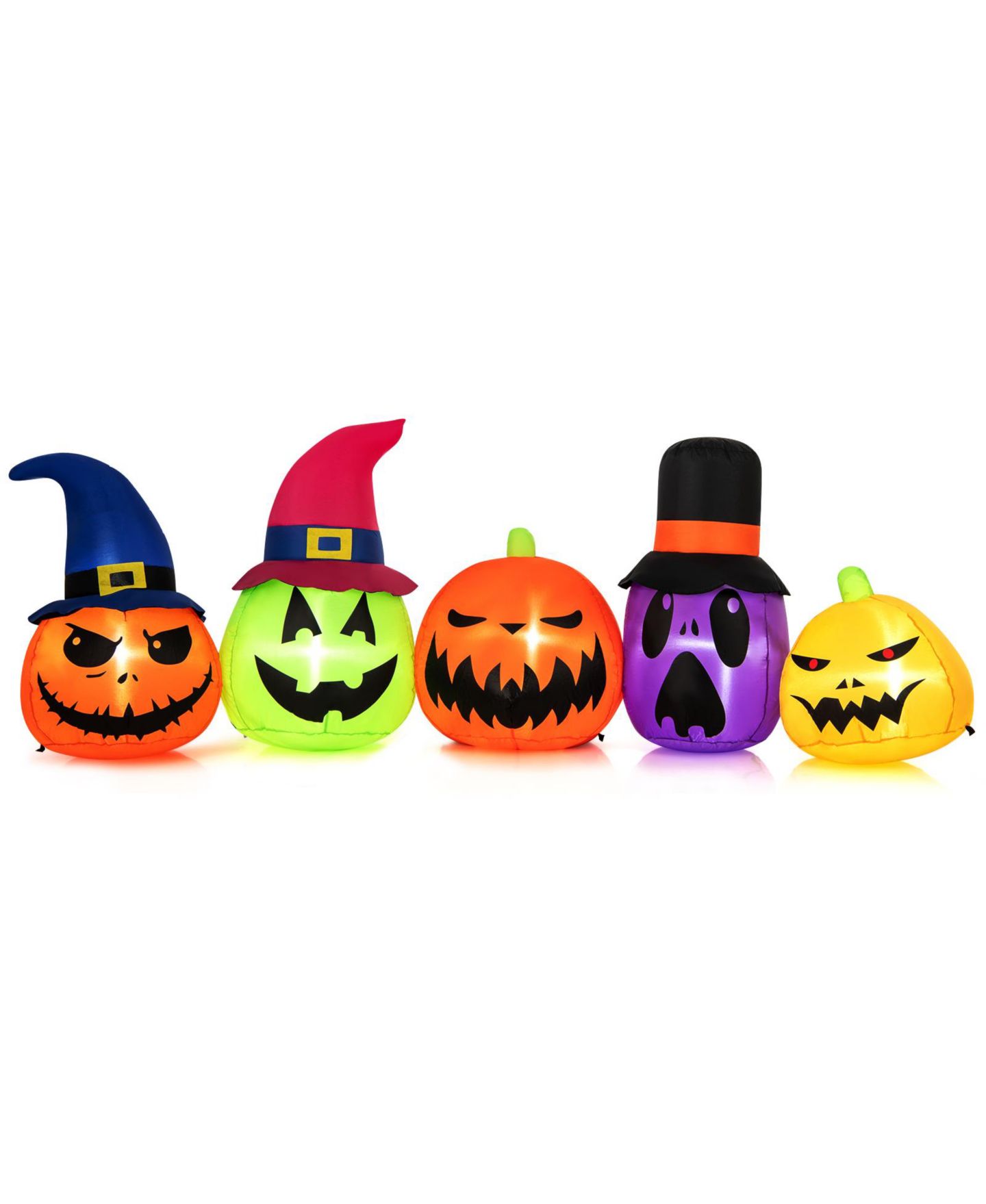 Детская игрушка Costway 9 FT Inflatable Pumpkin Patch Family Blow up Yard Halloween, цвет: Оранжевый — фото 1