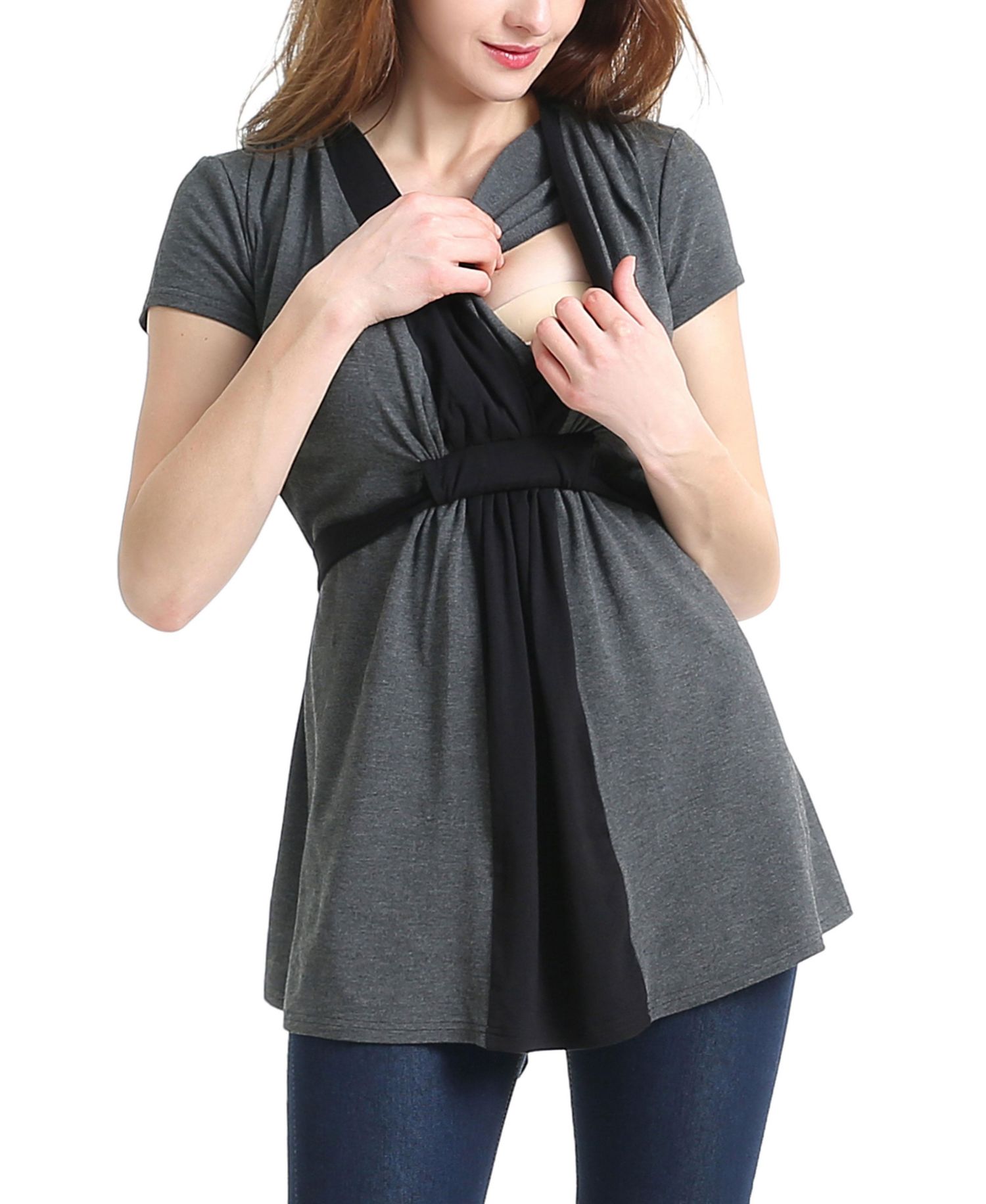 Maternity Colorblock Nursing Top