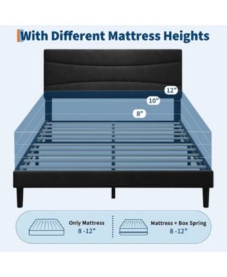 Queen Size Bed Frame  Velvet Upholstered Platform Bed Frame No Box Spring Needed with Under-Bed Storage and Strong Wood Slats Support