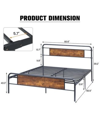 Size MDFandMetal Platform Bed-Curved Frame-Wood Slat Support-No Box Spring Needed