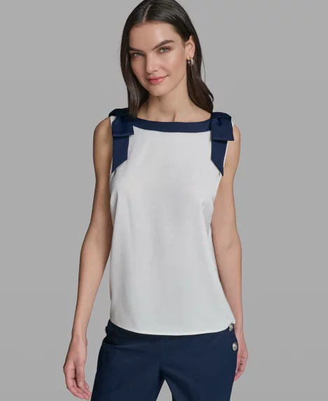 Petite Boat Neck Top - Soft White