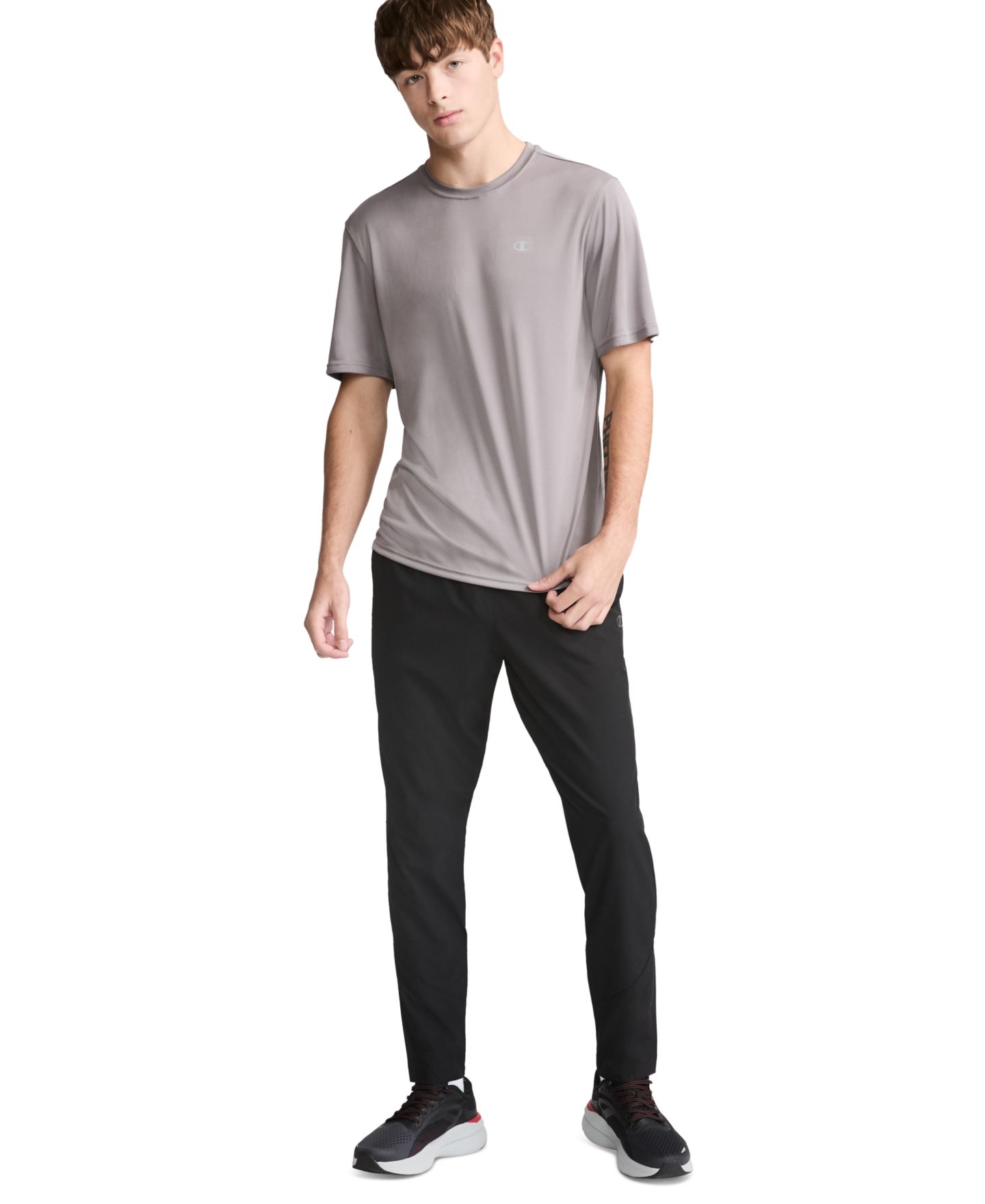 Мужские брюки Champion Slim-Fit Woven Sport Pants, цвет: Чёрный — фото 2