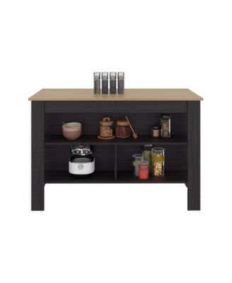 Aiken Broom Cabinet with Storage Shelves and Broom Hangers, WENGUE