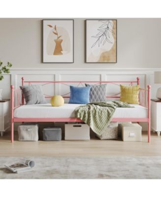 Metal Daybed with Heavy Duty Slats- Mattress Foundation Platform- Multi-Functional Sofa Bed for Living Room- Bedroom- Guest Room