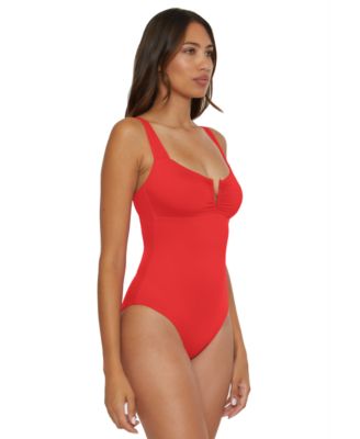Women's V-Neck One-Piece Swimsuit
