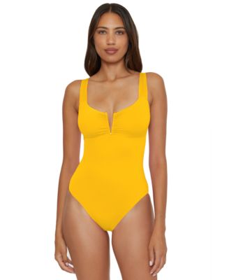 Women's V-Neck One-Piece Swimsuit