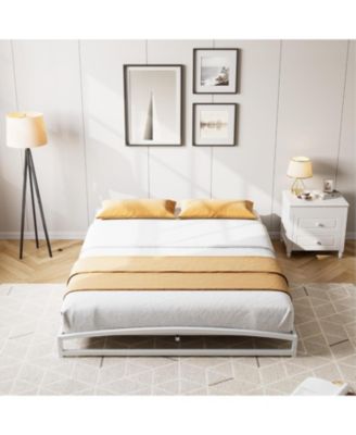 Full Low Bed Frame 6 Inch Heavy Duty Metal Platform Mattress Foundation Noise-Free No Box Spring Easy Assembly