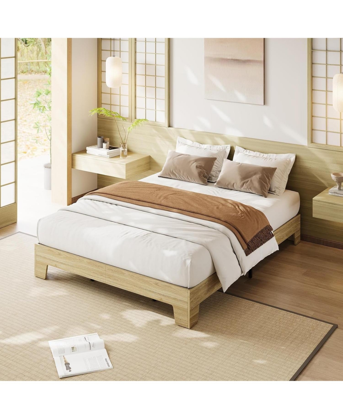 gaomon Platform Bed Frame Underbed Storage Clearance Wood Metal Slat No Headboard No Box Spring Easy Assembly