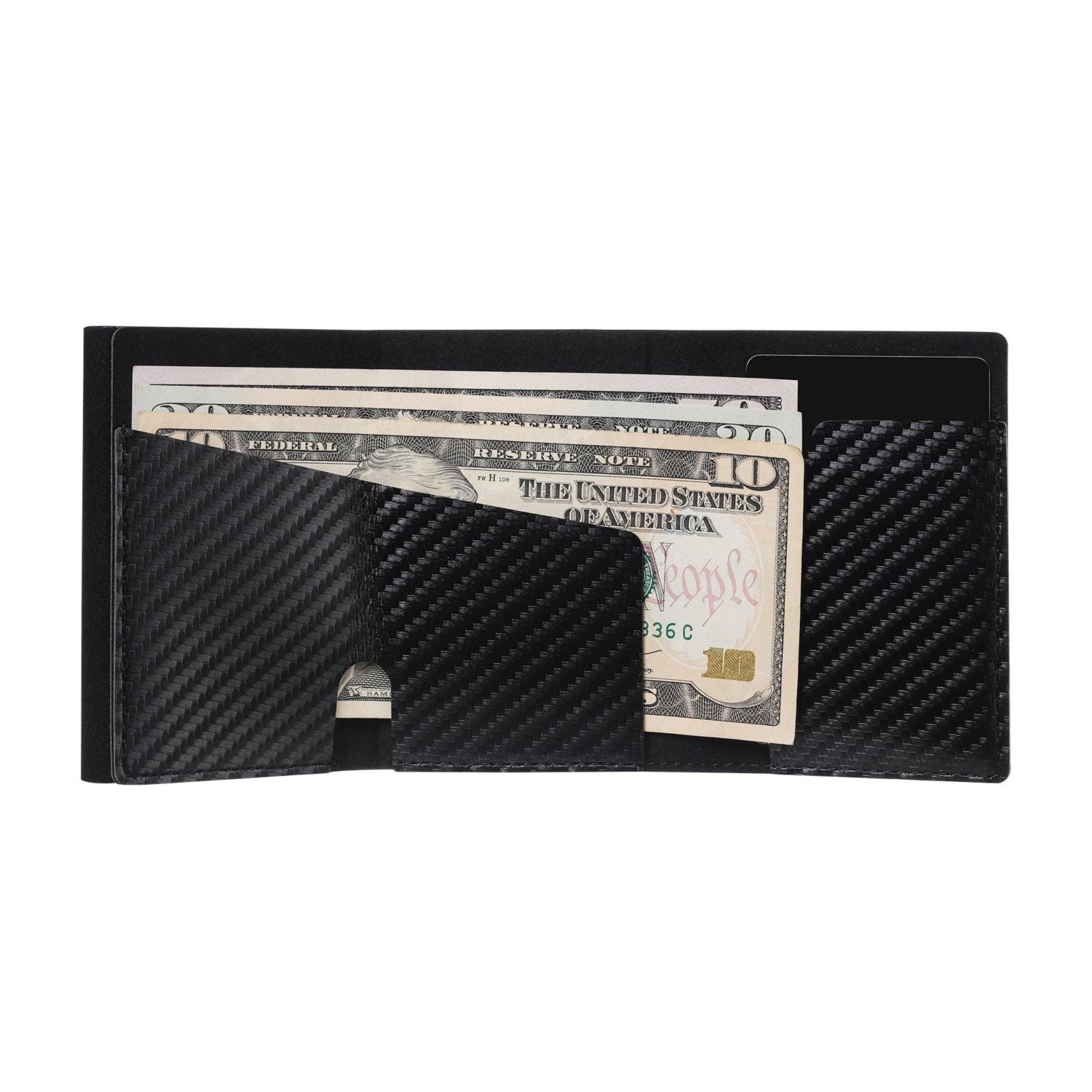 Men's Card Block Slim RFID Blocking Credit Card Wallet PU Carbon