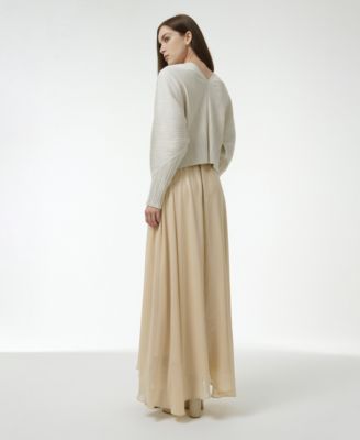 Women's Elasticated Waist Asymmetric Skirt