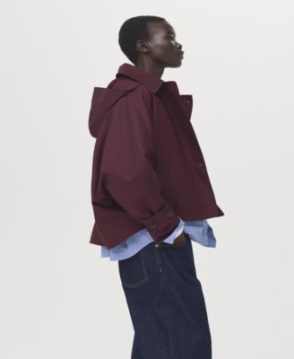 Women's Double-Breasted Hood Trench Coat